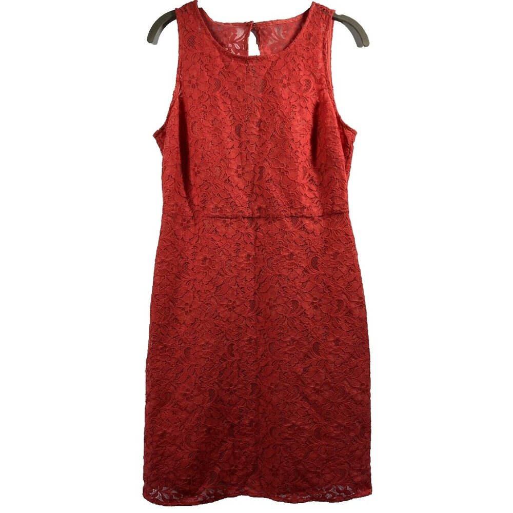 J.Crew Collection Dress Size 00 Lace Sheath Lined Orange‎ Sleeveless Zipper
